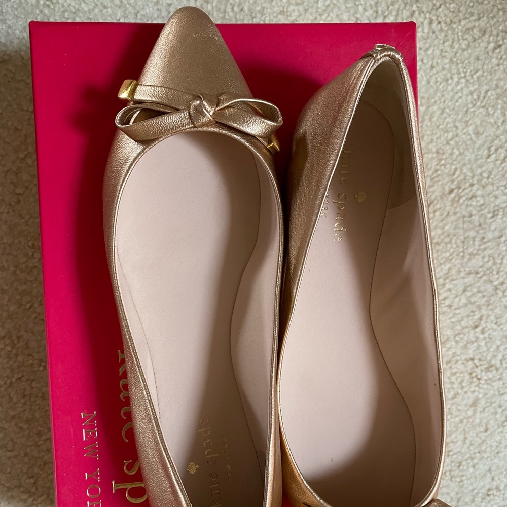 New Kate Spade Rose Gold Emma Flats